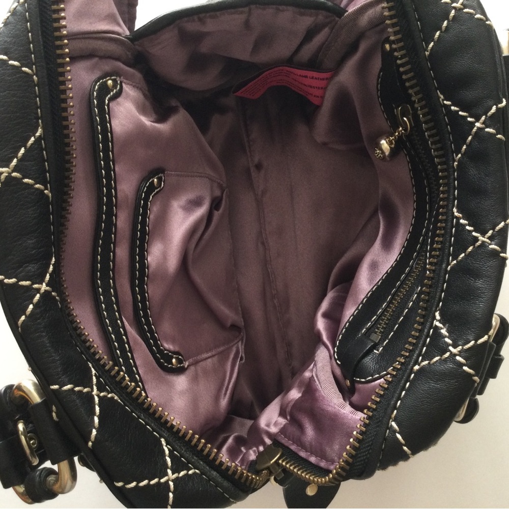 Juicy Couture Black Quilted Satchel with Contrast Stitching - Picture 9 of 11